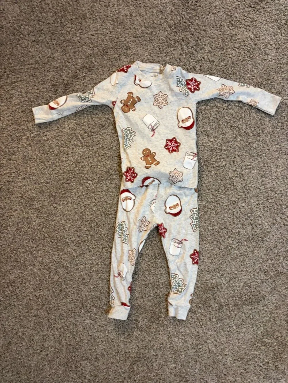 12-18 Months Christmas cookie pajamas from Carter's, gender neutral